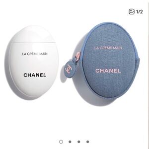 Chanel hand cream with denim pouch